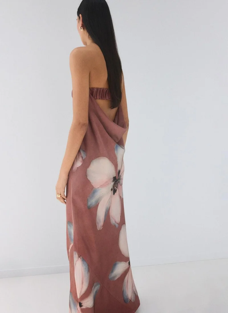 مانجو Strapless floral dress